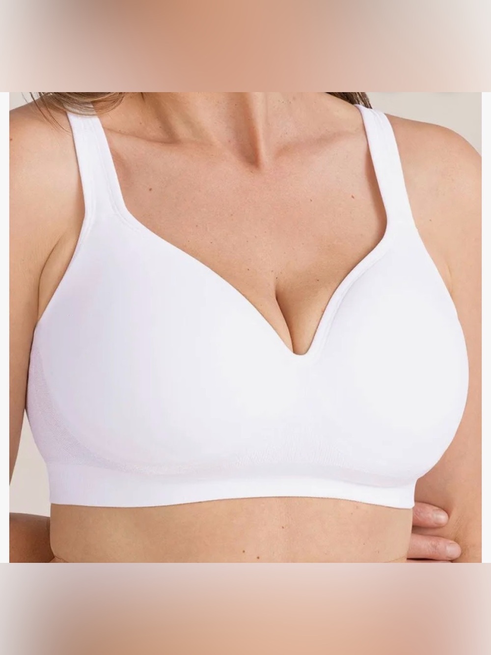 Shapermint Essentials Sweetheart Wireless Contour Seamless T-Shirt Bra White 3XL